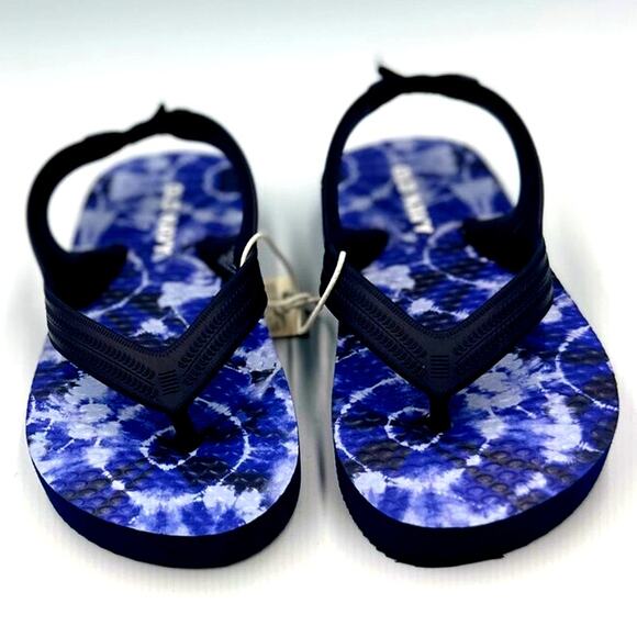 Old Navy Blue Camouflage Flip Flops with Back Strap - Toddlers size 6 - Picture 6 of 7